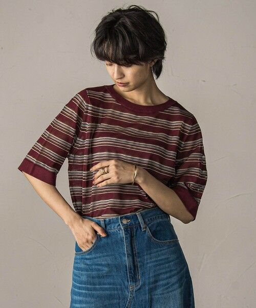 MAYSON GREY / メイソングレイ ニット・セーター | シアーマルチボーダーワイドニットプルオーバー≪手洗い可能≫ | 詳細11