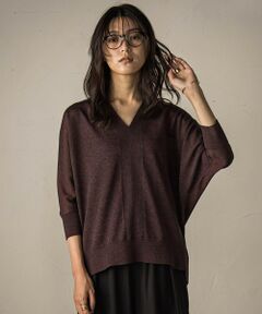 MAYSON GREY / メイソングレイ ニット・セーター | LEVITAシアーVネックドルマンニットプルオーバー≪手洗い可能≫