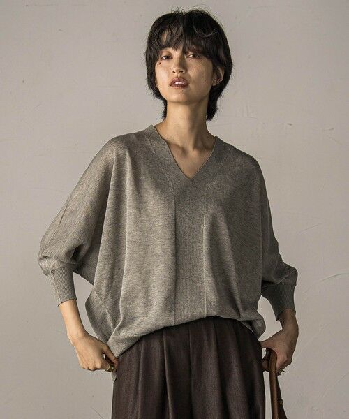 MAYSON GREY / メイソングレイ ニット・セーター | LEVITAシアーVネックドルマンニットプルオーバー≪手洗い可能≫ | 詳細2