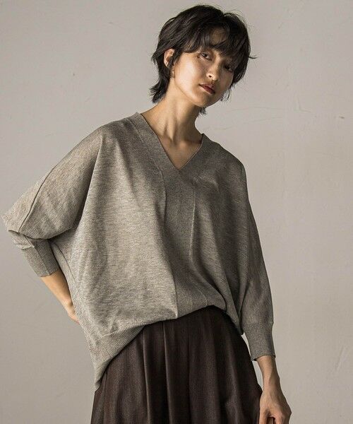 MAYSON GREY / メイソングレイ ニット・セーター | LEVITAシアーVネックドルマンニットプルオーバー≪手洗い可能≫ | 詳細3