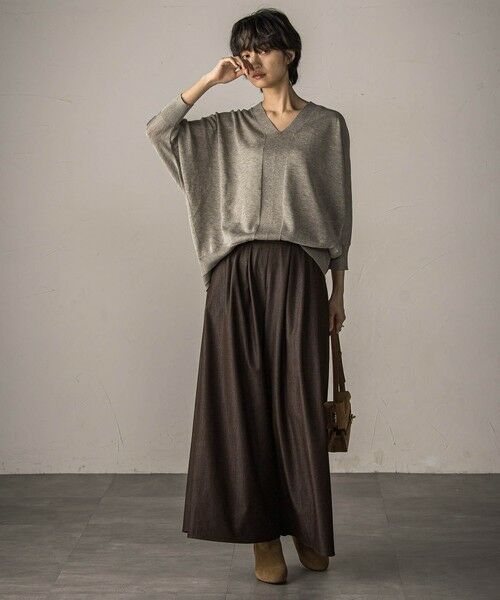 MAYSON GREY / メイソングレイ ニット・セーター | LEVITAシアーVネックドルマンニットプルオーバー≪手洗い可能≫ | 詳細7
