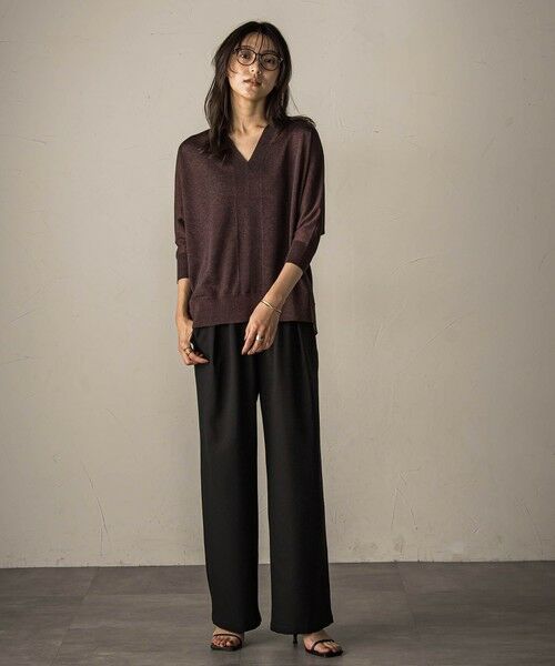 MAYSON GREY / メイソングレイ ニット・セーター | LEVITAシアーVネックドルマンニットプルオーバー≪手洗い可能≫ | 詳細18