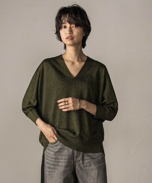 MAYSON GREY / メイソングレイ ニット・セーター | LEVITAシアーVネックドルマンニットプルオーバー≪手洗い可能≫ | 詳細23