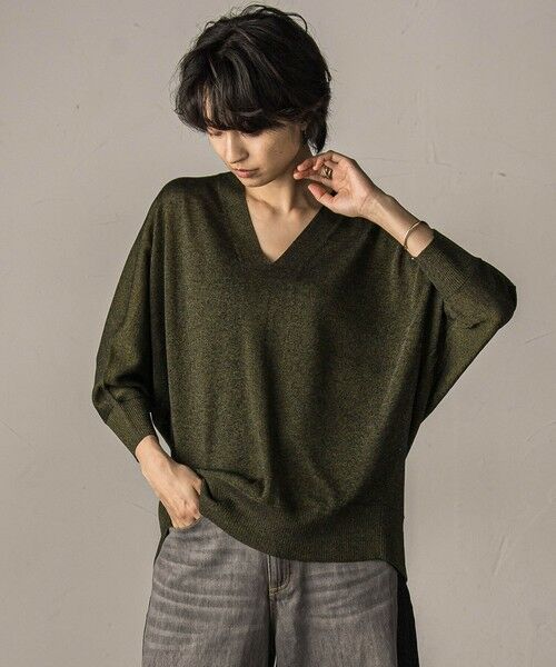 MAYSON GREY / メイソングレイ ニット・セーター | LEVITAシアーVネックドルマンニットプルオーバー≪手洗い可能≫ | 詳細24