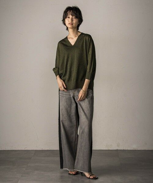 MAYSON GREY / メイソングレイ ニット・セーター | LEVITAシアーVネックドルマンニットプルオーバー≪手洗い可能≫ | 詳細26