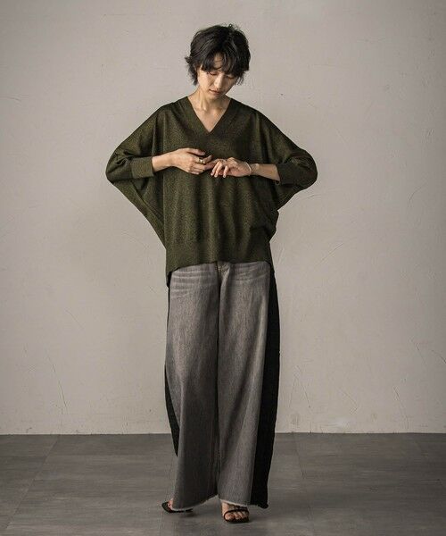 MAYSON GREY / メイソングレイ ニット・セーター | LEVITAシアーVネックドルマンニットプルオーバー≪手洗い可能≫ | 詳細27