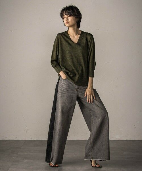 MAYSON GREY / メイソングレイ ニット・セーター | LEVITAシアーVネックドルマンニットプルオーバー≪手洗い可能≫ | 詳細28