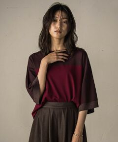 MAYSON GREY / メイソングレイ ニット・セーター | 配色7分袖ニットプルオーバー≪手洗い可能≫