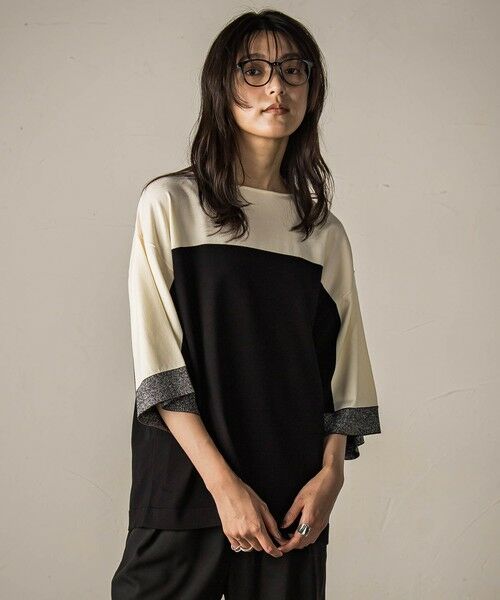 MAYSON GREY / メイソングレイ ニット・セーター | 配色7分袖ニットプルオーバー≪手洗い可能≫ | 詳細1