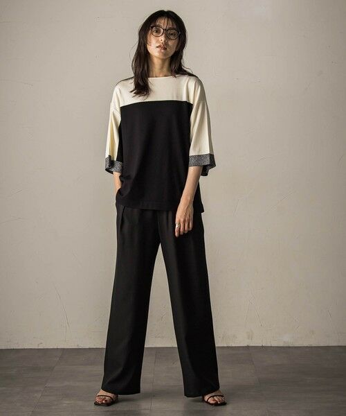 MAYSON GREY / メイソングレイ ニット・セーター | 配色7分袖ニットプルオーバー≪手洗い可能≫ | 詳細5