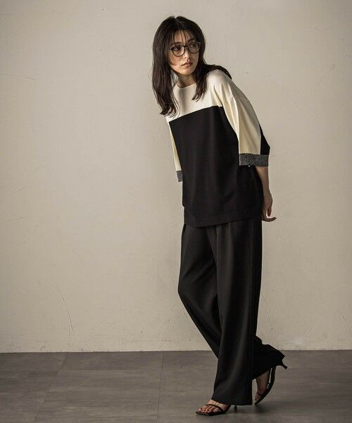 MAYSON GREY / メイソングレイ ニット・セーター | 配色7分袖ニットプルオーバー≪手洗い可能≫ | 詳細7