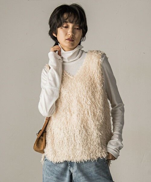 MAYSON GREY / メイソングレイ シャツ・ブラウス | フェザーフリンジルーズベスト≪手洗い可能≫ | 詳細2