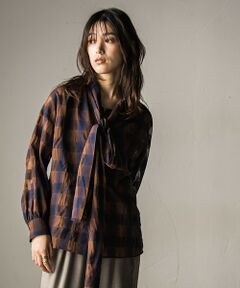 MAYSON GREY / メイソングレイ シャツ・ブラウス | シアーオンブレチェックボウタイブラウス≪手洗い可能≫