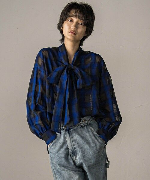 MAYSON GREY / メイソングレイ シャツ・ブラウス | シアーオンブレチェックボウタイブラウス≪手洗い可能≫ | 詳細2