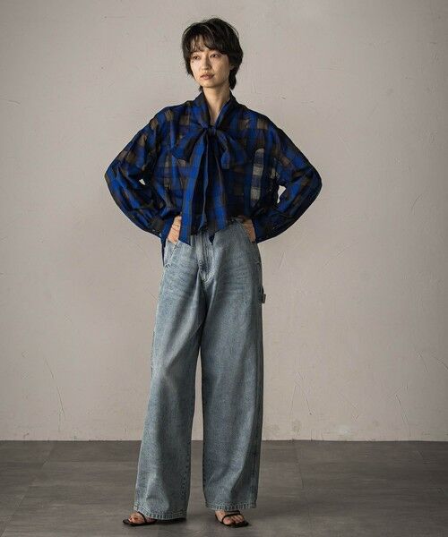 MAYSON GREY / メイソングレイ シャツ・ブラウス | シアーオンブレチェックボウタイブラウス≪手洗い可能≫ | 詳細4