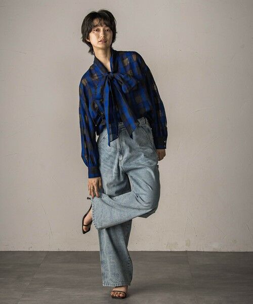 MAYSON GREY / メイソングレイ シャツ・ブラウス | シアーオンブレチェックボウタイブラウス≪手洗い可能≫ | 詳細5