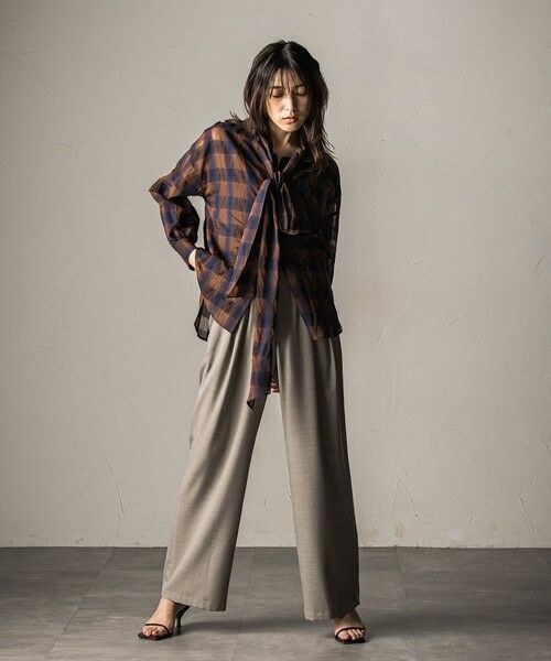 MAYSON GREY / メイソングレイ シャツ・ブラウス | シアーオンブレチェックボウタイブラウス≪手洗い可能≫ | 詳細12