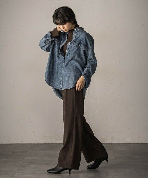 MAYSON GREY / メイソングレイ シャツ・ブラウス | バイオシルクデニムオーバーシャツ≪洗濯機で洗える/セットアップ対応≫ | 詳細10