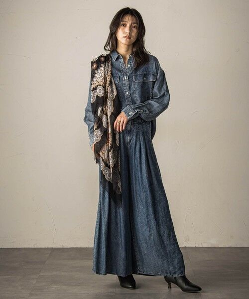 MAYSON GREY / メイソングレイ シャツ・ブラウス | バイオシルクデニムオーバーシャツ≪洗濯機で洗える/セットアップ対応≫ | 詳細4