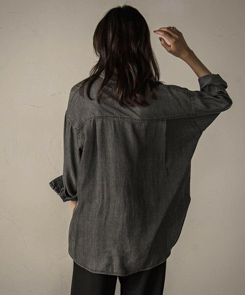 MAYSON GREY / メイソングレイ シャツ・ブラウス | バイオシルクデニムオーバーシャツ≪洗濯機で洗える/セットアップ対応≫ | 詳細22