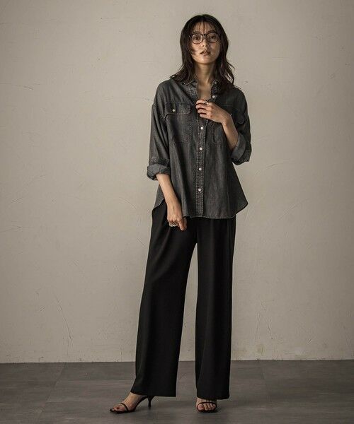 MAYSON GREY / メイソングレイ シャツ・ブラウス | バイオシルクデニムオーバーシャツ≪洗濯機で洗える/セットアップ対応≫ | 詳細23