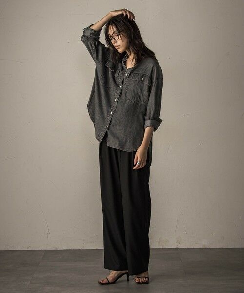 MAYSON GREY / メイソングレイ シャツ・ブラウス | バイオシルクデニムオーバーシャツ≪洗濯機で洗える/セットアップ対応≫ | 詳細24