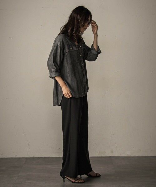 MAYSON GREY / メイソングレイ シャツ・ブラウス | バイオシルクデニムオーバーシャツ≪洗濯機で洗える/セットアップ対応≫ | 詳細25