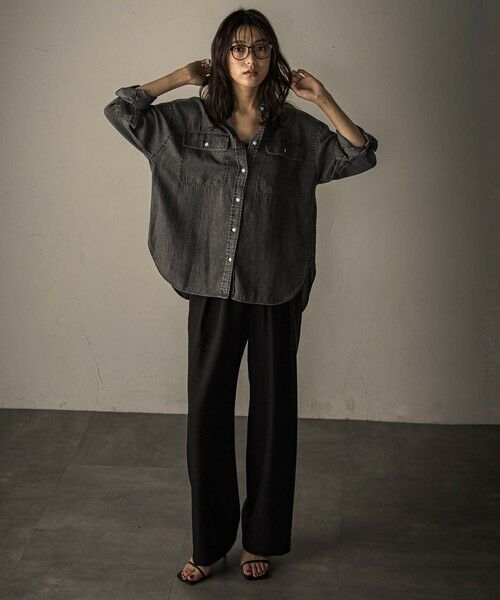MAYSON GREY / メイソングレイ シャツ・ブラウス | バイオシルクデニムオーバーシャツ≪洗濯機で洗える/セットアップ対応≫ | 詳細26