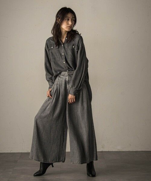 MAYSON GREY / メイソングレイ シャツ・ブラウス | バイオシルクデニムオーバーシャツ≪洗濯機で洗える/セットアップ対応≫ | 詳細29