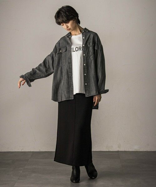 MAYSON GREY / メイソングレイ シャツ・ブラウス | バイオシルクデニムオーバーシャツ≪洗濯機で洗える/セットアップ対応≫ | 詳細30