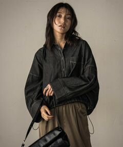 MAYSON GREY / メイソングレイ シャツ・ブラウス | 【WEB限定】ドロストクロップドデニムシャツ≪洗濯機で洗える≫