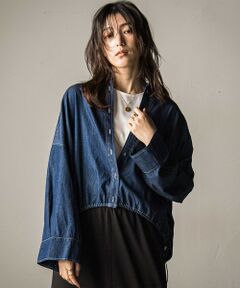 MAYSON GREY / メイソングレイ シャツ・ブラウス | 【WEB限定】ドロストクロップドデニムシャツ≪洗濯機で洗える≫