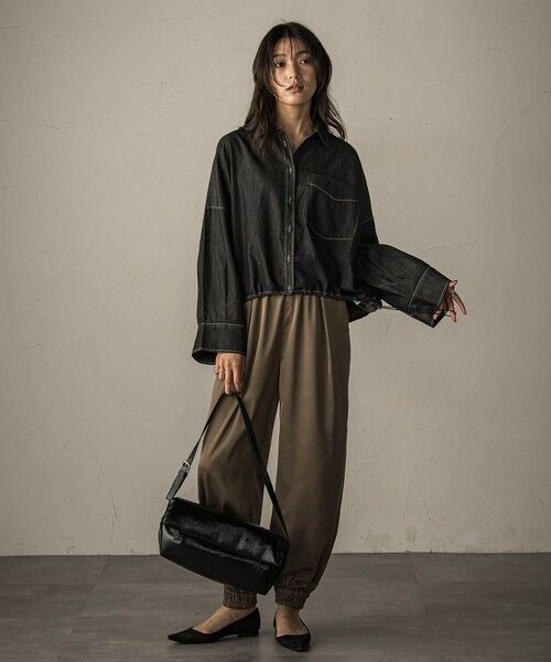 MAYSON GREY / メイソングレイ シャツ・ブラウス | 【WEB限定】ドロストクロップドデニムシャツ≪洗濯機で洗える≫ | 詳細5