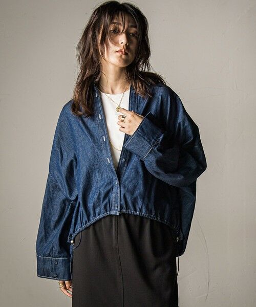 MAYSON GREY / メイソングレイ シャツ・ブラウス | 【WEB限定】ドロストクロップドデニムシャツ≪洗濯機で洗える≫ | 詳細11