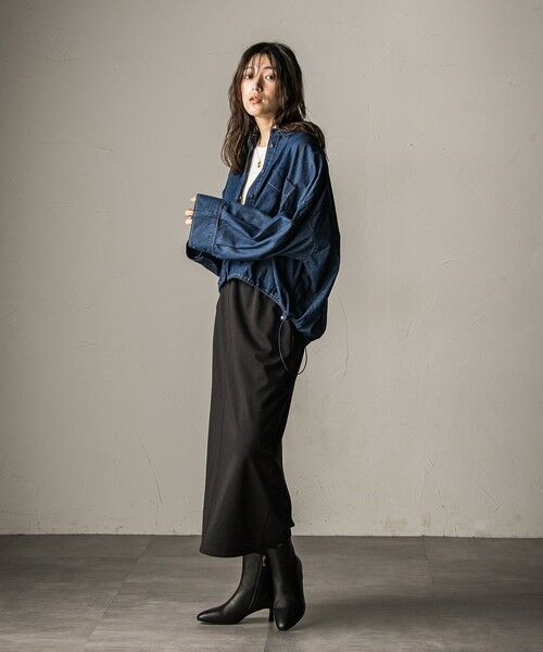 MAYSON GREY / メイソングレイ シャツ・ブラウス | 【WEB限定】ドロストクロップドデニムシャツ≪洗濯機で洗える≫ | 詳細16