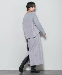 MAYSON GREY / メイソングレイ ロング・マキシ丈ワンピース | 【新色追加】スウェード調×ニットスカートセットアップ≪手洗い可能≫