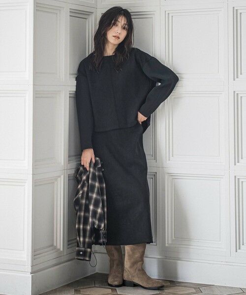 MAYSON GREY / メイソングレイ ロング・マキシ丈ワンピース | スウェード×ニットスカートセットアップ≪手洗い可能≫ | 詳細13