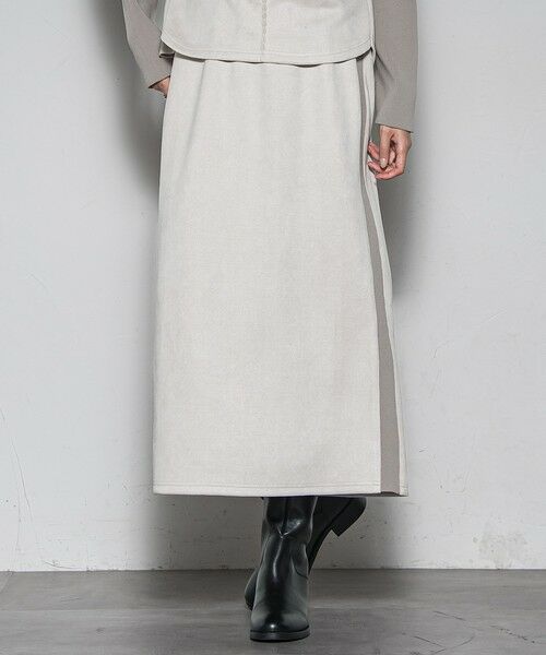 MAYSON GREY / メイソングレイ ロング・マキシ丈ワンピース | 【新色追加】スウェード調×ニットスカートセットアップ≪手洗い可能≫ | 詳細20