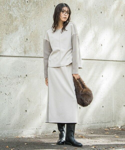 MAYSON GREY / メイソングレイ ロング・マキシ丈ワンピース | スウェード調×ニットスカートセットアップ≪手洗い可能≫ | 詳細30