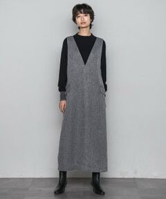 MAYSON GREY / メイソングレイ ロング・マキシ丈ワンピース | ライトツイードジャンパードレス≪手洗い可能≫