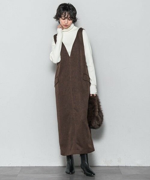 MAYSON GREY / メイソングレイ ロング・マキシ丈ワンピース | ライトツイードジャンパードレス≪手洗い可能≫ | 詳細12