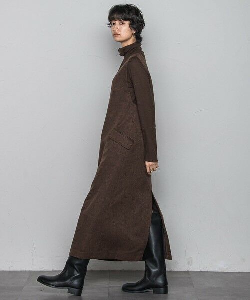 MAYSON GREY / メイソングレイ ロング・マキシ丈ワンピース | ライトツイードジャンパードレス≪手洗い可能≫ | 詳細3