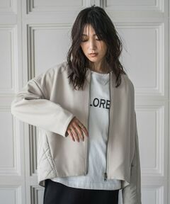 MAYSON GREY / メイソングレイ テーラードジャケット | ダンボール×キルティングミドルノーカラーブルゾン