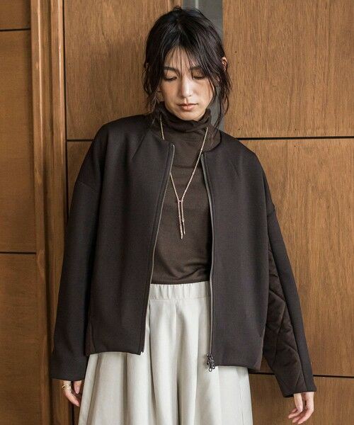 MAYSON GREY / メイソングレイ テーラードジャケット | ダンボール×キルティングミドルノーカラーブルゾン | 詳細15