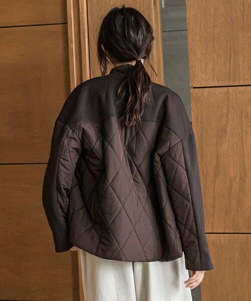 MAYSON GREY / メイソングレイ テーラードジャケット | ダンボール×キルティングミドルノーカラーブルゾン | 詳細16
