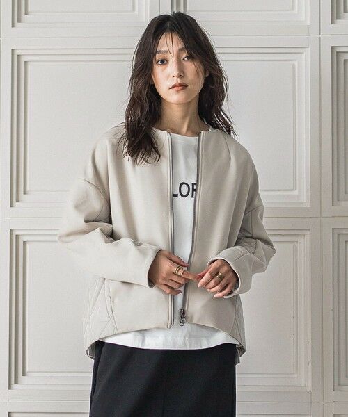 MAYSON GREY / メイソングレイ テーラードジャケット | ダンボール×キルティングミドルノーカラーブルゾン | 詳細28