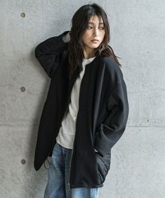 MAYSON GREY / メイソングレイ テーラードジャケット | ダンボール×キルティングロングノーカラーブルゾン