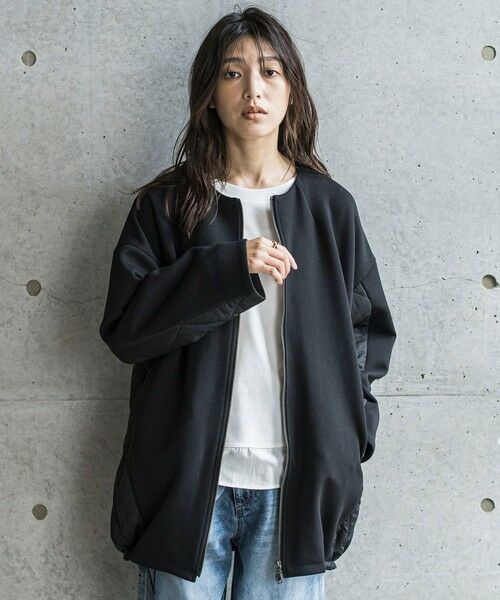 MAYSON GREY / メイソングレイ テーラードジャケット | ダンボール×キルティングロングノーカラーブルゾン | 詳細2