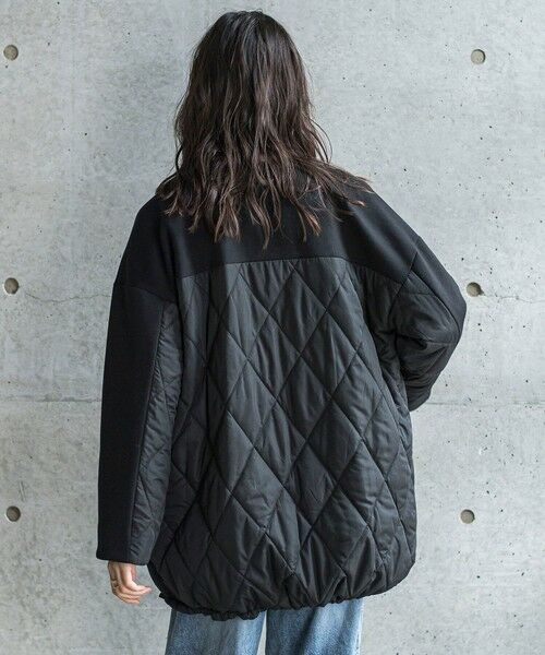 MAYSON GREY / メイソングレイ テーラードジャケット | ダンボール×キルティングロングノーカラーブルゾン | 詳細3