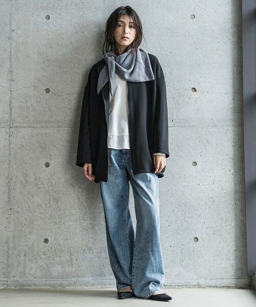 MAYSON GREY / メイソングレイ テーラードジャケット | ダンボール×キルティングロングノーカラーブルゾン | 詳細4